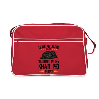 Sleeping Bulldog with Stars Shar Pei - Retro Bag - red/white - Front