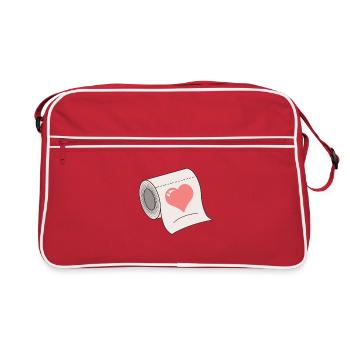 Rouleau de papier toilette avec coeur - Sac Retro - rouge/blanc - Devant
