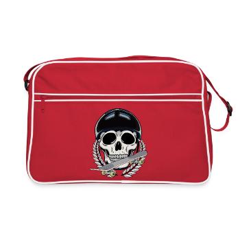 Sportsman Sports Skating Skater Skull Skateboard - Retro Bag - red/white - Front
