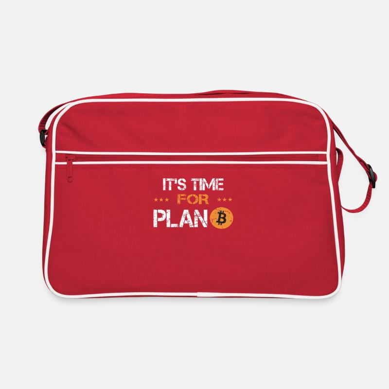 Its time for Plan B Bitcoin Krypto Crypto Währung - Retro Tasche - Rot/Weiß