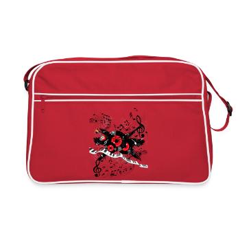 Red Record Melody and Keyboard Track - Retro Bag - red/white - Front