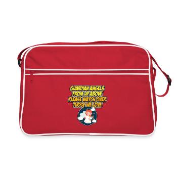 Ange gardien d’en haut, s’il vous plaît, veillez sur ceux que nous - Sac Retro - rouge/blanc - Devant