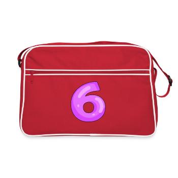 6 Lila - Retro Tasche - Rot/Weiß - Vorne