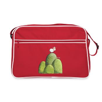 Sheep on hills I Landscape I Sheep - Retro Bag - red/white - Front