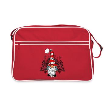 Gnome Xmas Art - Retro Tasche - Rot/Weiß - Vorne