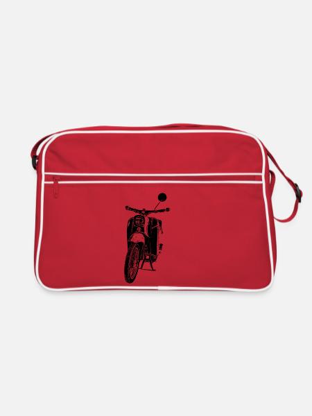Schwalbe Moped - Retro Tasche - Rot/Weiß - Vorne