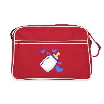 Milk bottle Boy pregnant birth - Retro Bag - red/white - Front