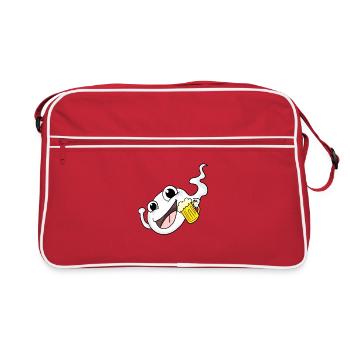 Sperme avec de la bière - Sac Retro - rouge/blanc - Devant
