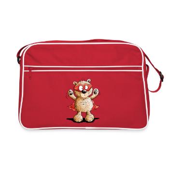Bear Pun I Superhero I Subärheld - Sac Retro - rouge/blanc - Devant