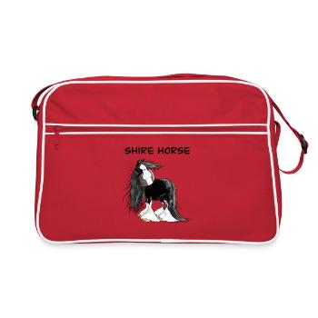Shire Horse I Cold Blood Horse - Retro Bag - red/white - Front