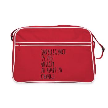 Intelligenz lustiger Spruch - Retro Tasche - Rot/Weiß - Vorne