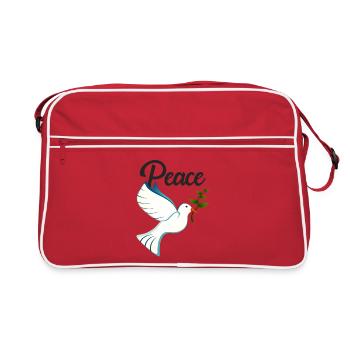 PEACE Dove of Peace - Retro Bag - red/white - Front