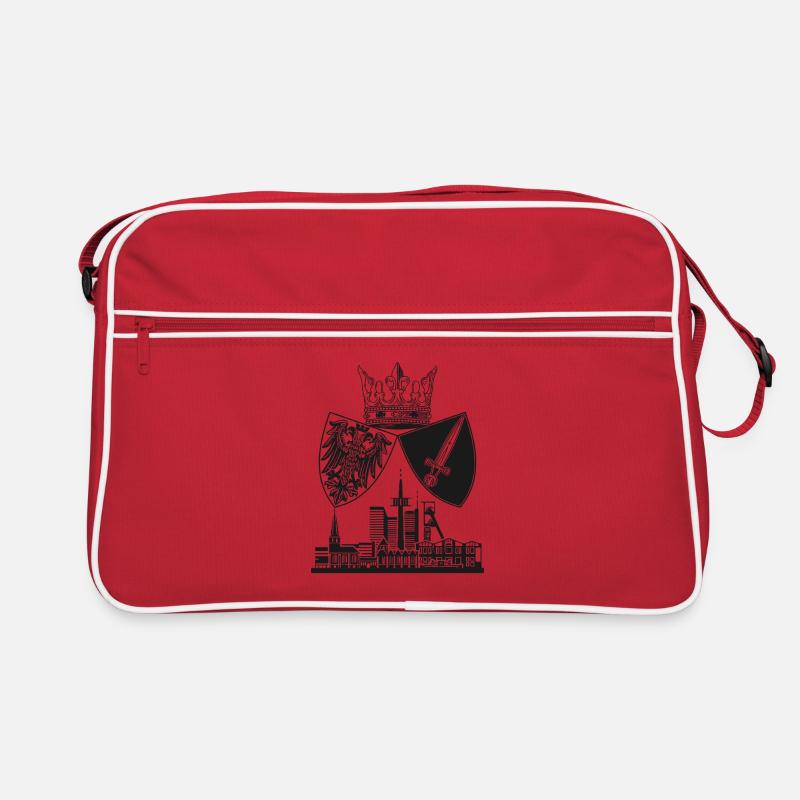 Essen - Skyline - Wappen - Retro Tasche - Rot/Weiß