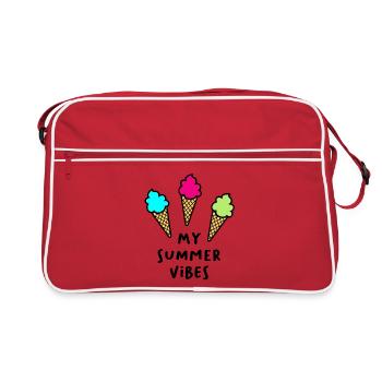 Ambiance estivale Crème glacée Citation Vacances d’été Cool Fun - Sac Retro - rouge/blanc - Devant