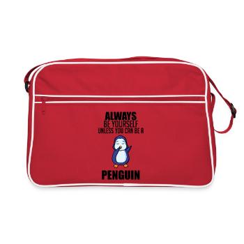 Pinguin Pinguine - Retro Tasche - Rot/Weiß - Vorne