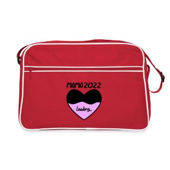 Mama 2022 - Werdende Mutter 2022 loading - Retro Tasche - Rot/Weiß - Vorne