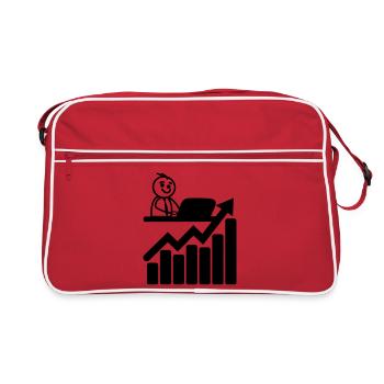 Chart stock market trader - Retro Bag - red/white - Front