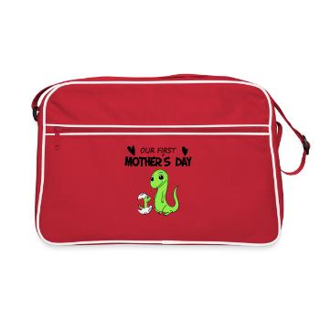 Muttertag Geschenk - Unser erster Muttertag - Retro Tasche - Rot/Weiß - Vorne