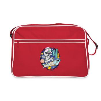 4 birthday boy - 4 years old - I am 4 - Retro Bag - red/white - Front