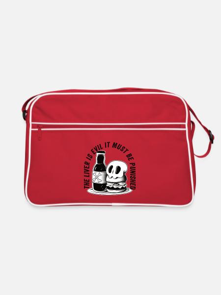 The liver is evil and is punished - Retro Bag - red/white - Front