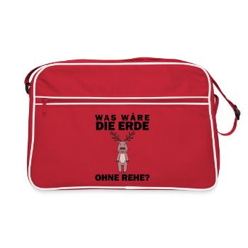 Tierschutz Tierschützer Umweltschutz Reh - Retro Tasche - Rot/Weiß - Vorne