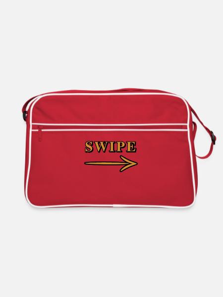 Swipe Pfeil Richtung Design - Retro Tasche - Rot/Weiß