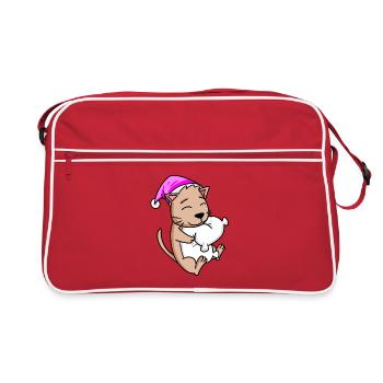 Chat avec oreiller - Sac Retro - rouge/blanc - Devant