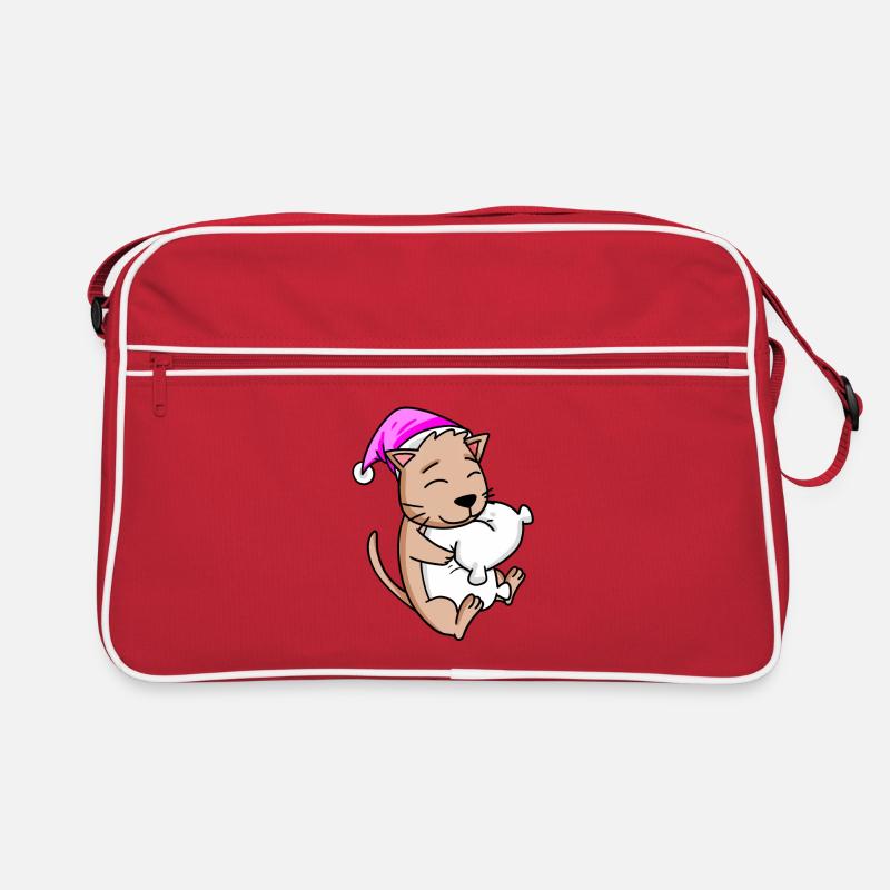 Cat with pillow Retro Bag