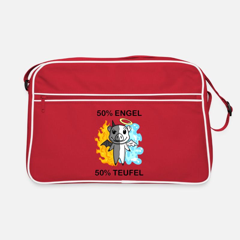 Schwein - Engel und Teufel Retro Tasche