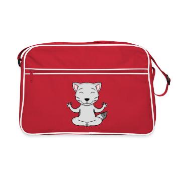 Chat de yoga Propriétaire de chat Burmilla - Sac Retro - rouge/blanc - Devant
