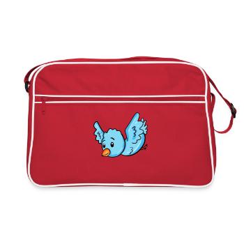 Bleu oiseau - Sac Retro - rouge/blanc - Devant