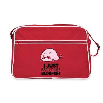Blobfish Fish - Retro Bag - red/white - Front