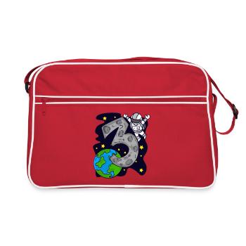Garçon de 3 ans - Cadeau d’anniversaire de 3 ans - Sac Retro - rouge/blanc - Devant