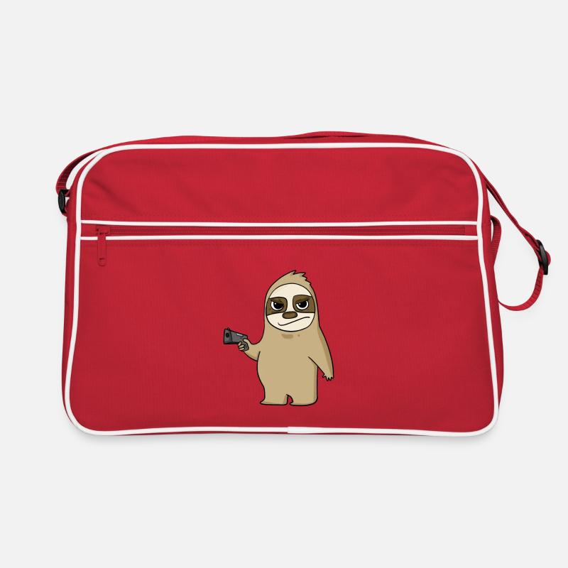 Faultier mit Pistole Retro Tasche