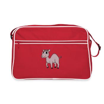 Niedliches Kamel - Retro Tasche - Rot/Weiß - Vorne