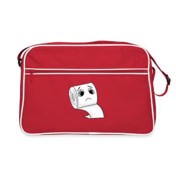 trauriges toilettenpapier - Retro Tasche - Rot/Weiß - Vorne