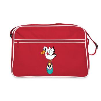 Oiseau avec grossesse de bébé - Sac Retro - rouge/blanc - Devant