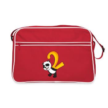 2 ans - 2 anniversaire - J’ai 2 ans - Sac Retro - rouge/blanc - Devant