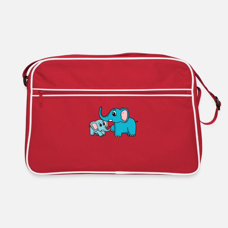Eléphant avec bébé éléphant Sac Retro