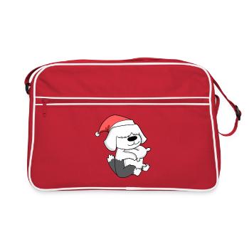 Shetland Sheepdog Chien de Noël Sommeil Fatigué - Sac Retro - rouge/blanc - Devant