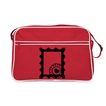 Stamp contour with stamp with hearts - Retro Bag - red/white - Front