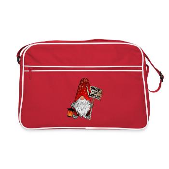 CHRISTMAS GNOME SHOW YOUR BAUBLES - Retro Bag - red/white - Front