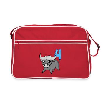 4 years old - 4th birthday gift - Retro Bag - red/white - Front