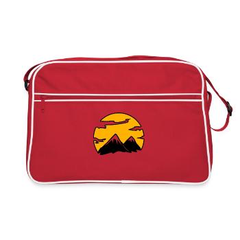 Mountain Mountains Mountain Peaks - Retro Bag - red/white - Front