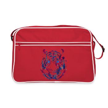 Tiger Head - Tiger - Cat's Eye Wildcat - Retro Bag - red/white - Front