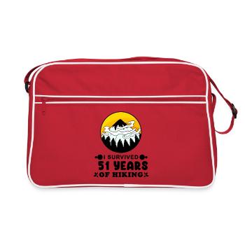 Mountain Wanderer 51st Birthday 51 years old Gift - Retro Bag - red/white - Front