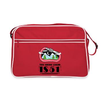51st birthday hiker 51 years old mountain hiking - Retro Bag - red/white - Front