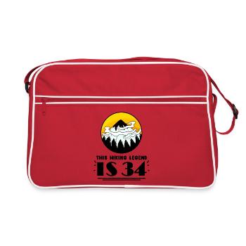 34th birthday hiker 34 years old mountain hiking - Retro Bag - red/white - Front