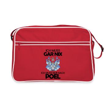 Poel Ostsee Urlaub Anker - Retro Tasche - Rot/Weiß - Vorne