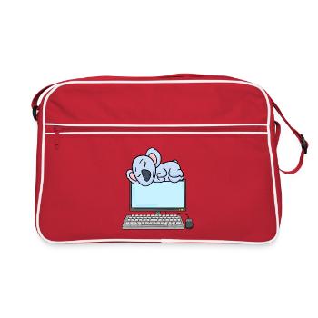 Koala Computer Nerd Programmer Gift - Retro Bag - red/white - Front